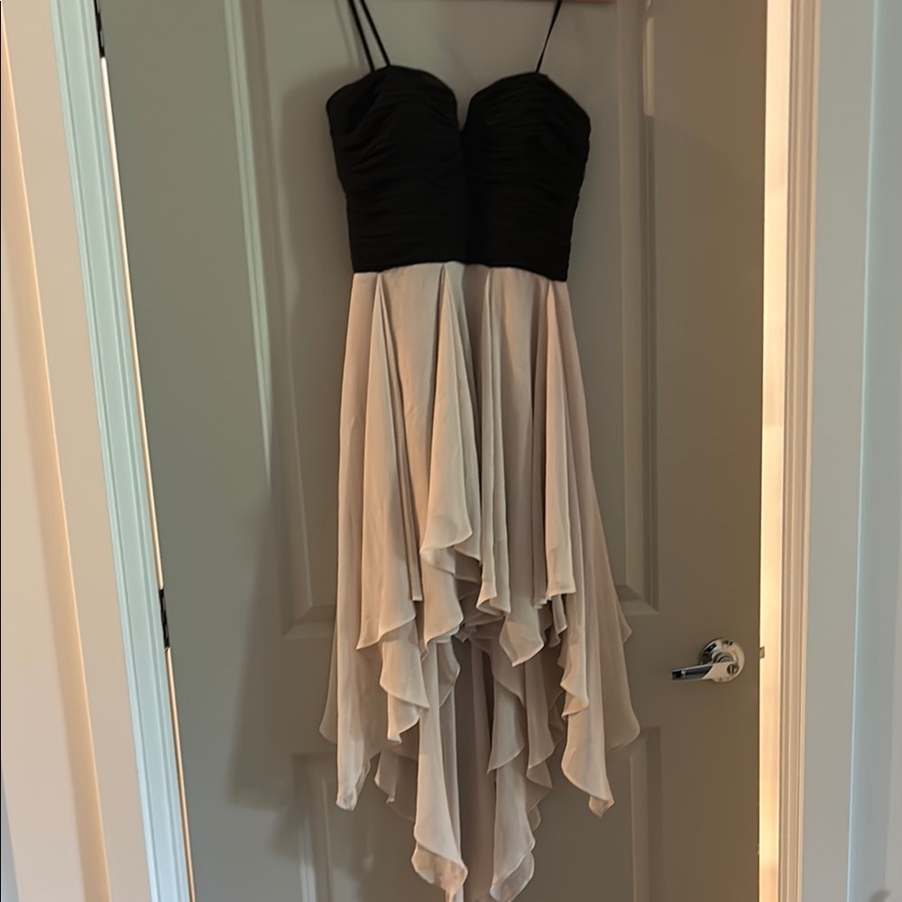 Arden B Black and Cream High Low Sundress